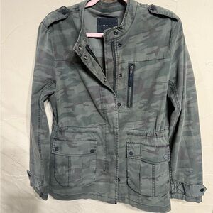 Sanctuary Olive Green Camo Military Style Jacket  SZ M